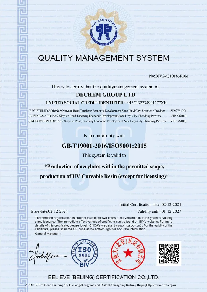 ISO 9001:2015 Quality Management System
